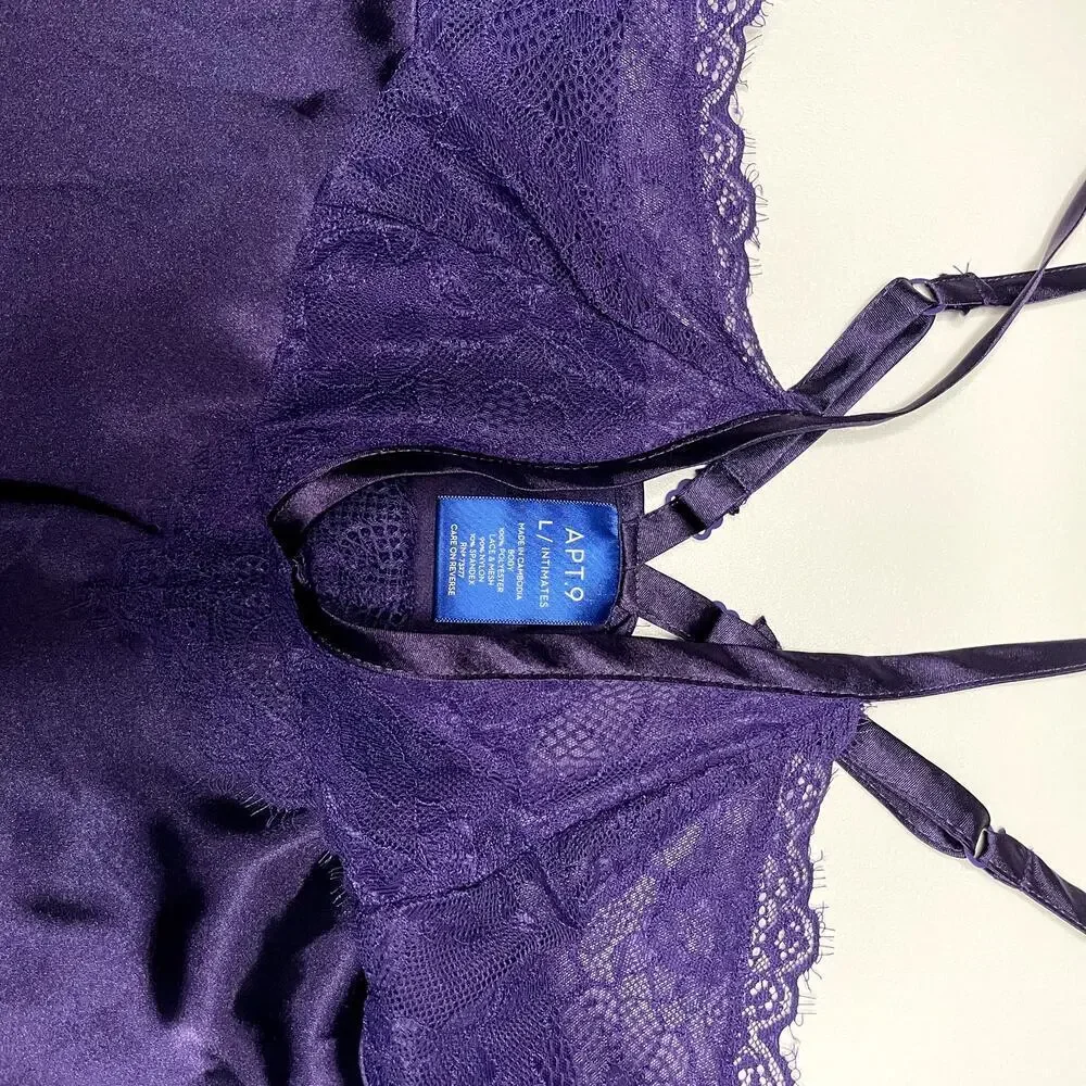 APT 9 Womens Baby Doll Lace Slip/Chemise‎ Slip Lingerie Camisole Size Lg - Picture 5 of 7